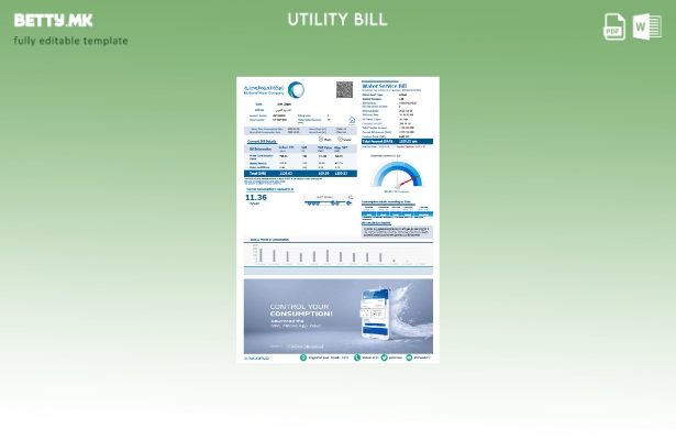 Модерен стил шаблон за комунални сметки на Националната компанија за води на Сау